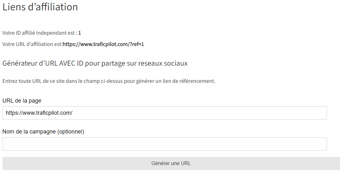 Identifiant affilié